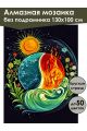 Алмазная мозаика без подрамника «Четыре стихии» 130x100 см