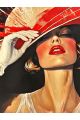 Алмазная мозаика без подрамника «Женщина в шляпе» 50x40 см