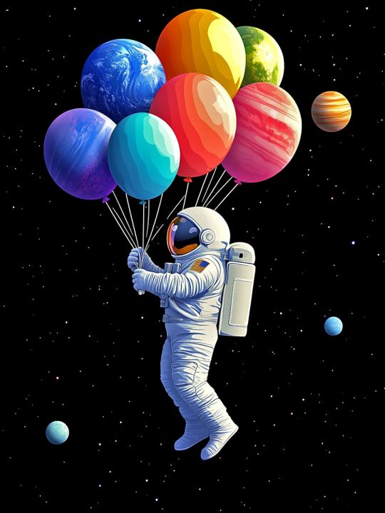 Алмазная мозаика без подрамника «Космонавт» 50x40 см