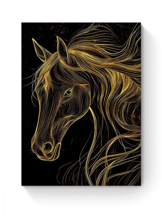 Алмазная мозаика на подрамнике «Золотой конь» 50x40 см