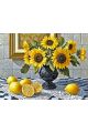 Алмазная мозаика без подрамника «Подсолнухи» 25x20 см