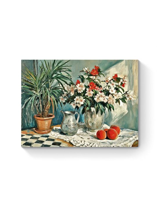 Алмазная мозаика на подрамнике «Цветы на столе» 50x40 см