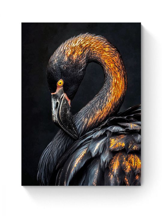 Алмазная мозаика на подрамнике «Черный фламинго» 50x40 см