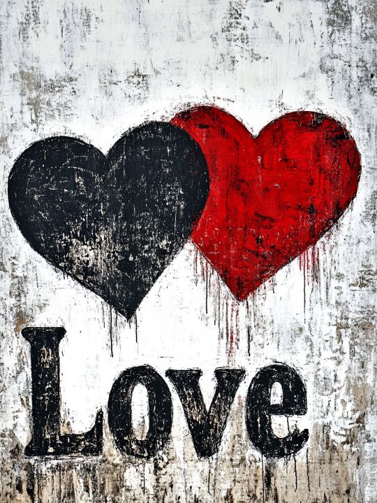 Алмазная мозаика без подрамника «Постер love» 40x30 см, 40 цветов