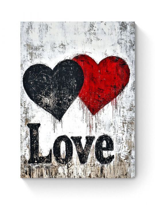 Алмазная мозаика на подрамнике «Постер love» 90x70 см