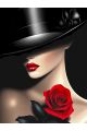 Алмазная мозаика без подрамника «Девушка с розой» 25x20 см
