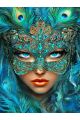 Алмазная мозаика без подрамника «Девушка в маске» 25x20 см