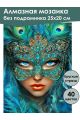 Алмазная мозаика без подрамника «Девушка в маске» 25x20 см