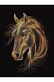 Алмазная мозаика без подрамника «Золотая лошадь» 35x25 см