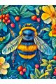 Алмазная мозаика без подрамника «Цветочный шмель» 50x40 см