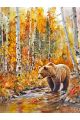 Алмазная мозаика без подрамника «Медведь в лесу» 50x40 см