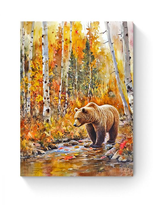 Алмазная мозаика на подрамнике «Медведь в лесу» 50x40 см