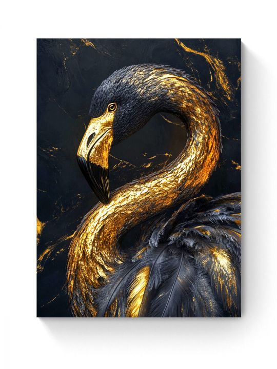 Алмазная мозаика на подрамнике «Черный фламинго» 50x40 см