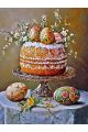 Алмазная мозаика без подрамника «Пасхальный стол» 50x40 см, 50 цветов