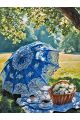 Алмазная мозаика без подрамника «Чаепитие в саду» 50x40 см