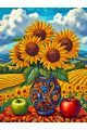 Алмазная мозаика без подрамника «Подсолнухи» 50x40 см