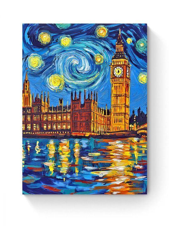 Алмазная мозаика на подрамнике «Ночной Лондон» 50x40 см