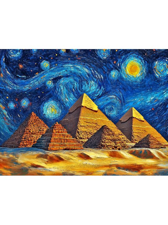 Алмазная мозаика без подрамника «Пирамиды» 50x40 см