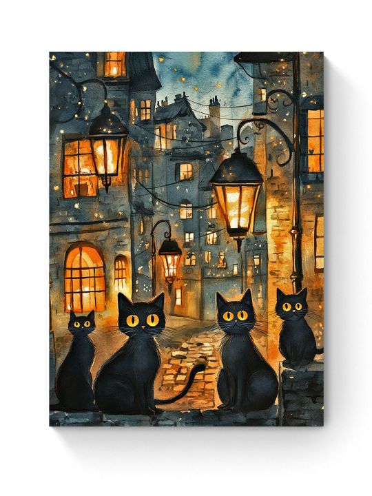 Алмазная мозаика на подрамнике «Мартовские коты» 40x30 см, 50 цветов