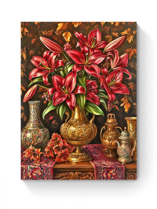 Алмазная мозаика на подрамнике «Букет лилий» 50x40 см