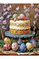 Алмазная мозаика без подрамника «Кулич на пасху» 50x40 см, 50 цветов