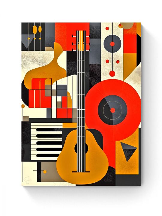 Алмазная мозаика на подрамнике «Кубизм и музыка» 50x40 см