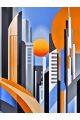 Алмазная мозаика без подрамника «Мегаполис» 50x40 см