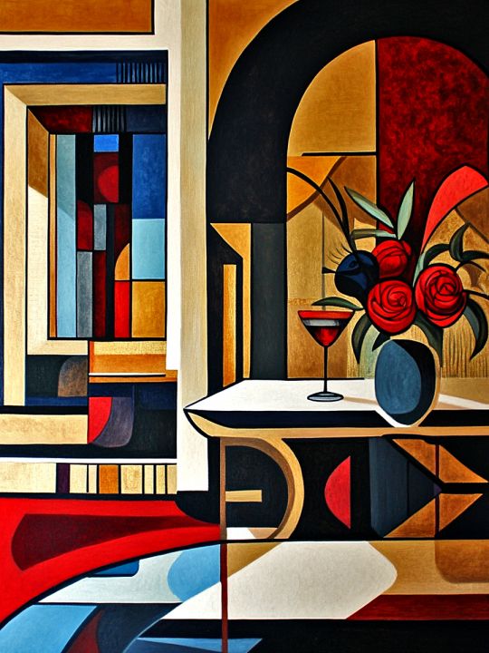 Алмазная мозаика без подрамника «Букет на столе» 50x40 см