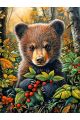 Алмазная мозаика без подрамника «Медвежонок» 50x40 см, 50 цветов