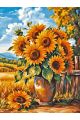 Алмазная мозаика без подрамника «Подсолнухи» 50x40 см