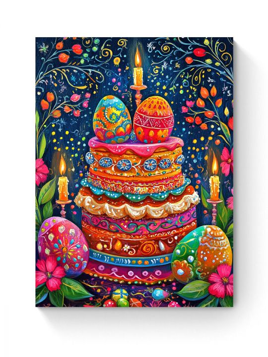 Алмазная мозаика на подрамнике «Кулич на пасху» 50x40 см