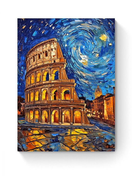 Алмазная мозаика на подрамнике «Ночь в Риме» 50x40 см