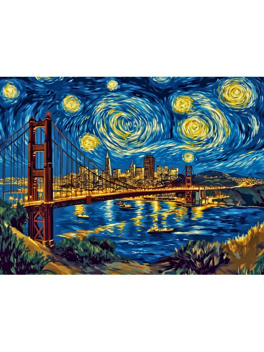 Алмазная мозаика без подрамника «Звездный мост» 130x100 см