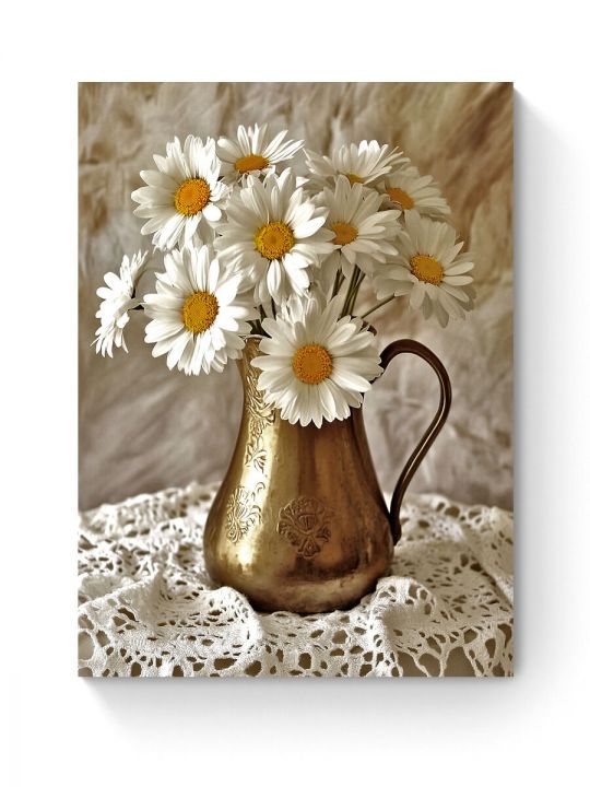 Алмазная мозаика на подрамнике «Букет ромашек» 50x40 см