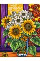 Алмазная мозаика без подрамника «Подсолнухи» 130x100 см