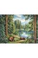 Алмазная мозаика без подрамника «Медведи в лесу» 50x40 см