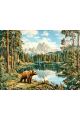 Алмазная мозаика без подрамника «Мишка у озера» 130x100 см