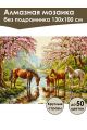 Алмазная мозаика без подрамника «Дикие лошади» 130x100 см