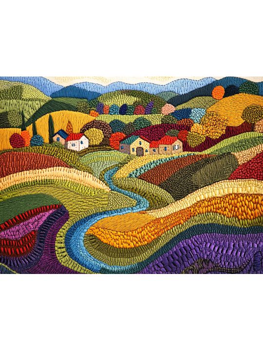 Алмазная мозаика без подрамника «Цветная долина» 130x100 см