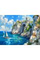 Алмазная мозаика без подрамника «Замок над морем» 25x20 см