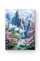 Алмазная мозаика на подрамнике «Сакура в горах» 50x40 см, 50 цветов