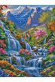 Алмазная мозаика без подрамника «Горный ручей» 50x40 см
