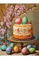 Алмазная мозаика без подрамника «Кулич на пасху» 35x25 см