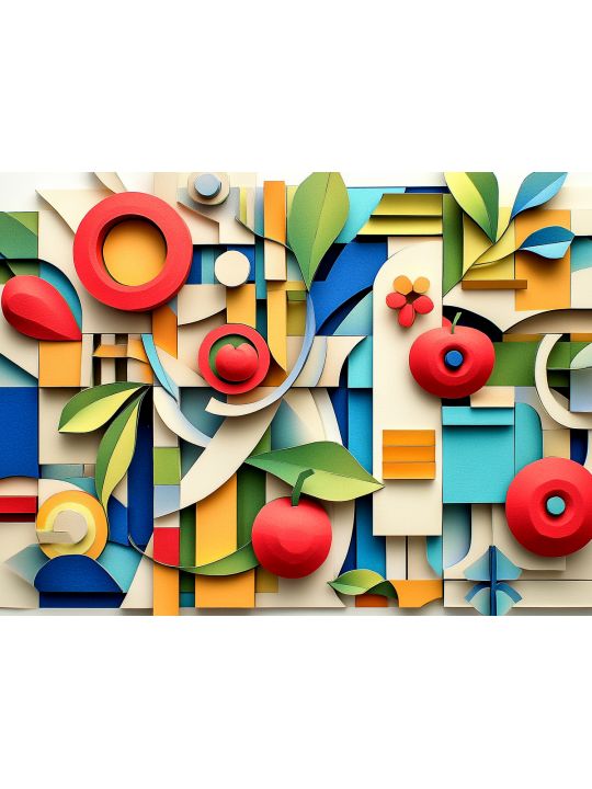 Алмазная мозаика без подрамника «Яблочный вид» 50x40 см