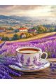 Алмазная мозаика без подрамника «Лавандовый чай» 50x40 см