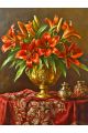 Алмазная мозаика без подрамника «Красные лилии» 50x40 см