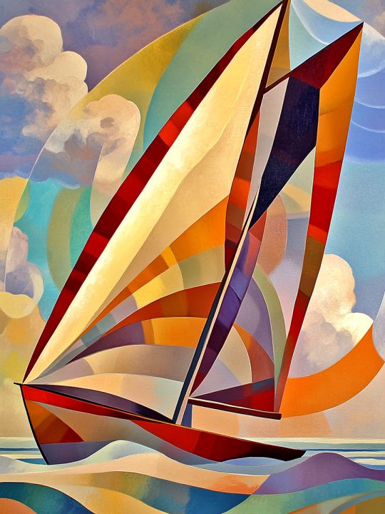 Алмазная мозаика без подрамника «Под парусом» 50x40 см