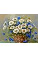 Алмазная мозаика без подрамника «Цветы России» 50x40 см