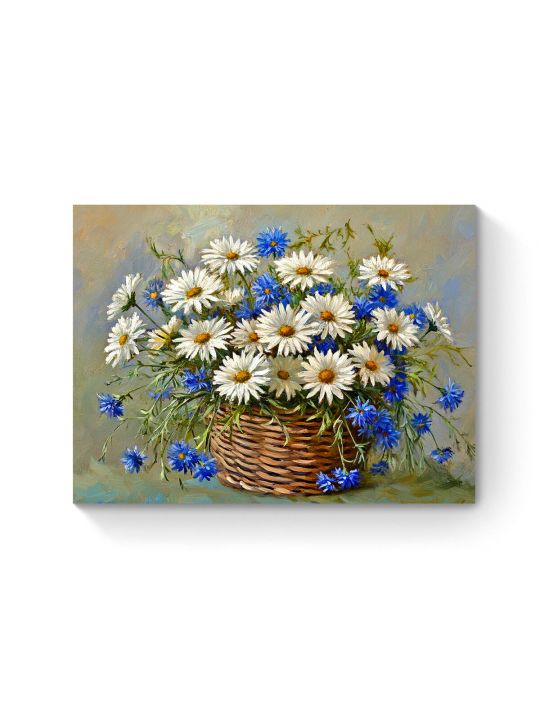 Алмазная мозаика на подрамнике «Цветы России» 40x30 см, 50 цветов