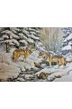 Алмазная мозаика без подрамника «Волки зимой» 40x30 см